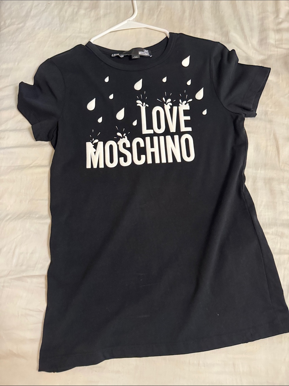 Love Moschino Black Tee with White Logo